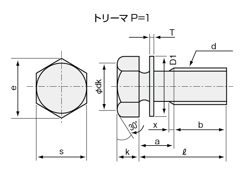 座金組込ネジ　トリーマ　P=1_thume5
